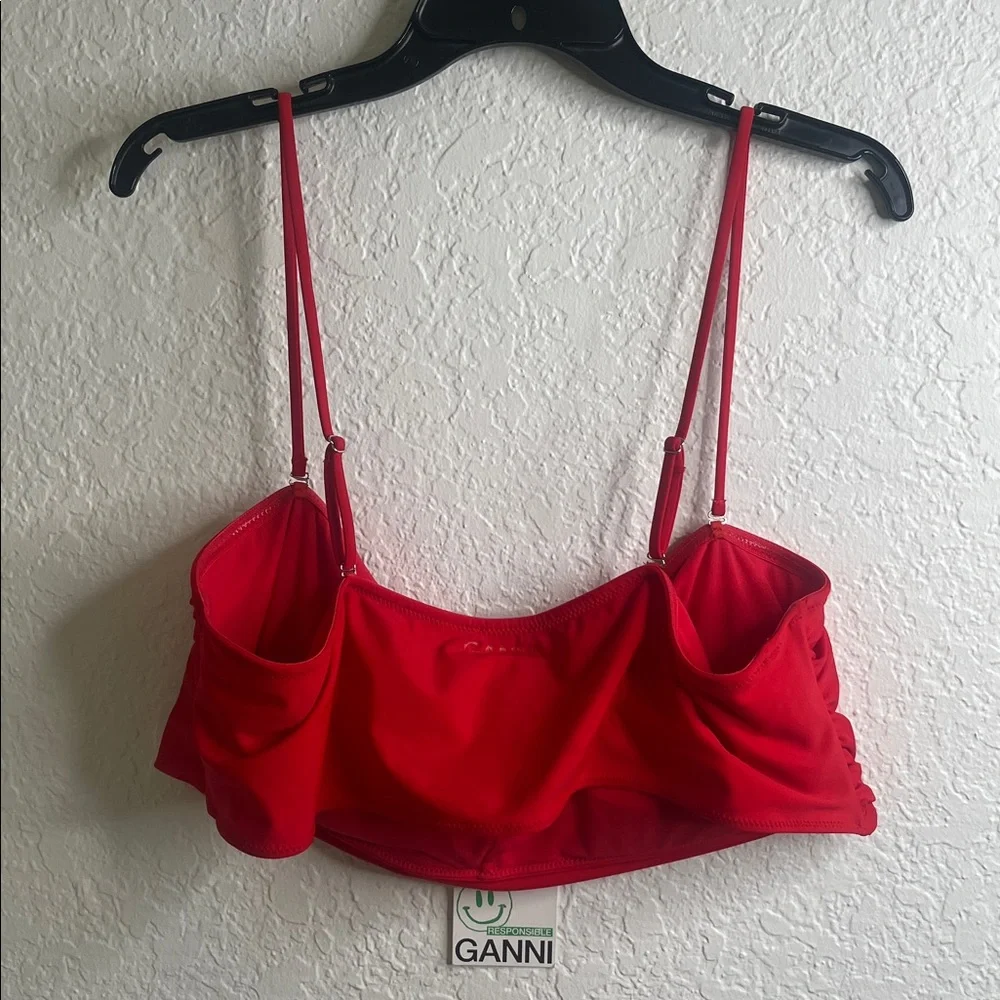 NWT Ganni Red Two-Piece High-Waist Bikini